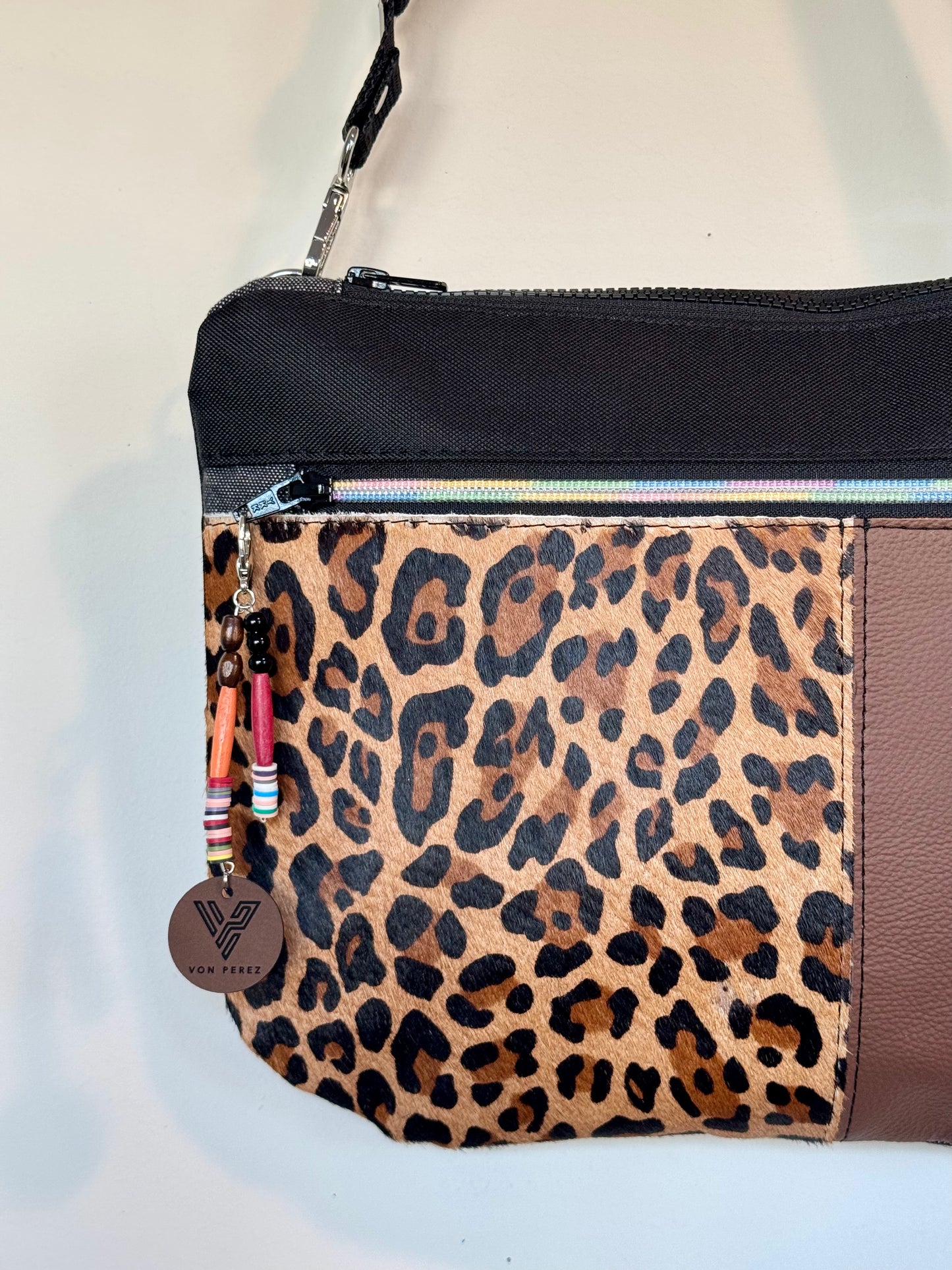Leopard Print Leather Crossbody