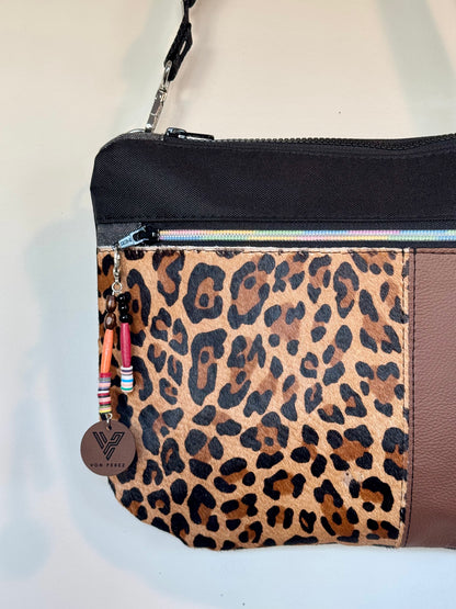 Leopard Print Leather Crossbody